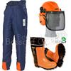 3-teiliges Forstschutzset, blau Bundhose, Stiefel, Helm